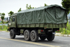 Detachable pole tarpaulin 190/210 horsepower EQ2102N double row off-road special truck price_six-wheel drive 246 flat head 153 Lasha earthwork transport truck manufacturer_6×6DF classic military vehicle with overhead air conditioning cargo troop vehicle configuration